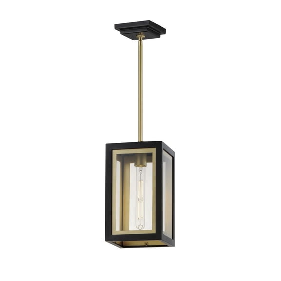 30051CLBKGLD-Maxim Lighting-Neoclass - 1 Light Outdoor Pendant-12.5 Inches Tall and 7 Inches Wide-Black/Gold Finish
