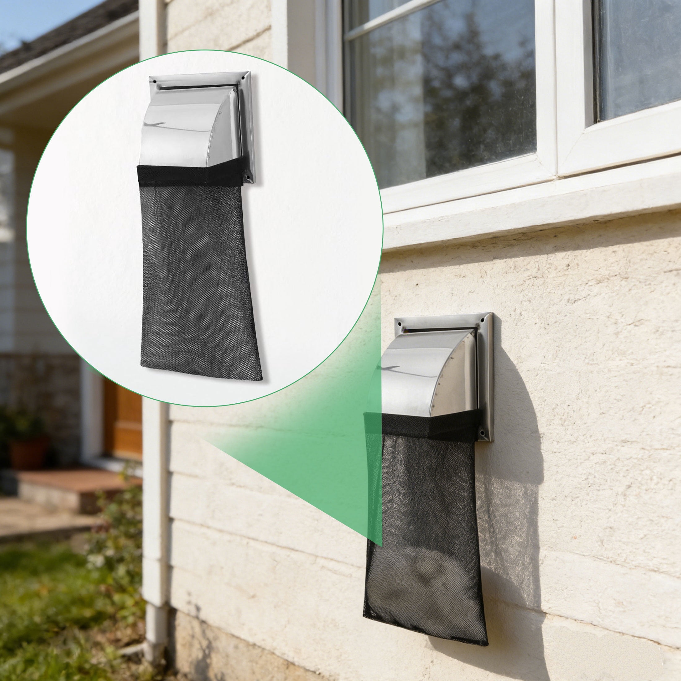 EEEkit 4pcs Dryer Vent Lint Catcher Bags, Reusable Lint Trap with Adhesive Strip, Outdoor Dryer Vent Bag for Lint, Dust and Debris