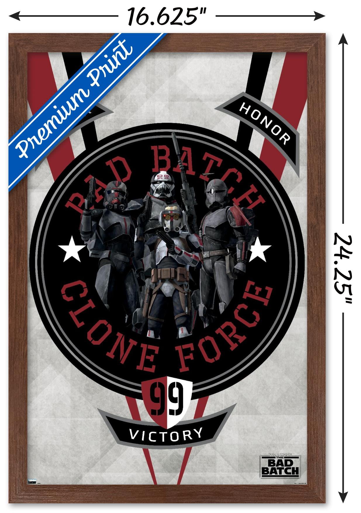 Star Wars: The Bad Batch - Badge Wall Poster, 14.725" x 22.375", Framed