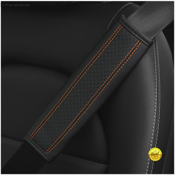 Almohadilla para el hombro para cinturón de seguridad de automóvil con relieve de cuero de fieltro de piel tridimensional, funda para cinturón de seguridad, accesorios para automóvil para evitar el