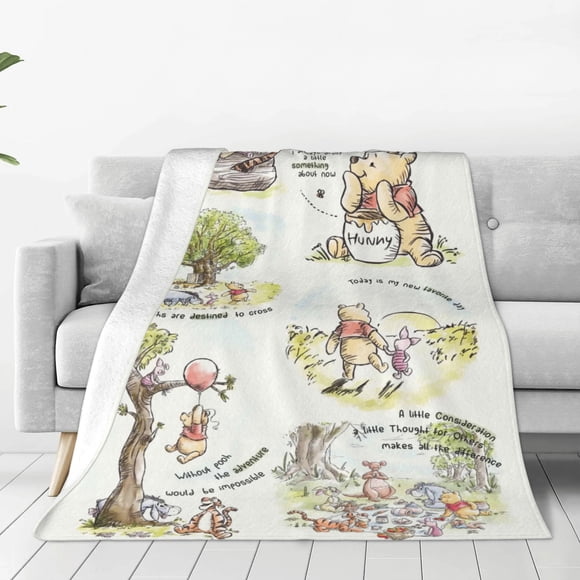 Winnie Bear P-ooh Soft Flannel Blankets Bedding Fleece Fuzzy Blanket Throw Blankets Sofa Couch