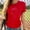 #446-Red, variant on Haivin Women's Breast Cancer Awareness Print Round Neck Short Sleeve T-Shirt, Comfortable Fit and Support Design, Soft Cotton Casual Tee for Everyday Wear