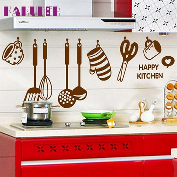 Diy Removable Happy Kitchen Wall Decal Vinyl Home Decor Wall Stickers Walmart Com Walmart Com