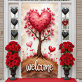 thumbnail image 4 of Pink Flamingo Happy Valentine's Day Banner Red Roses Romantic Design Heart Elements Gold Glitter for Couples Romantic Party Indoor Decoration Valentine's Celebration, 4 of 8