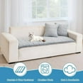 thumbnail image 4 of Topchances Fuzzy Couch Covers, Faux Mink Wavy Sofa Slipcover Mat for Pets,  Anti-Slip Furniture Protector Pet Bed Mat for Dogs Cats (Light Gray, 28''x70''), 4 of 8