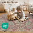 thumbnail image 4 of ODIKA 4'x6' Burgundy And Sage Green Vintage Floral Washable Area Rug Intricate Victorian Botanical Pattern Design Pet Friendly, Non-Shedding for Bedroom, Reading Nook, 4 of 7