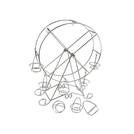 

Cupcake Holder Stainless Steel 8 Cups Kitchen Bakery Wheel Cake Stand Desktop Countertop Party Baking Serving Decoration