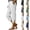 18# White, variant on 2026 Summer Women Casual Cotton Linen Capri Pants Drawstring Elastic Waist Wide Leg Trousers Breathable Beach Vacation Cropped Pants White M