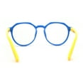 thumbnail image 2 of Kid Girls Flexible Rubber Geometric Keyhole Blue Light Filter Computer Glasses Blue Yellow, 2 of 4