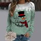 thumbnail image 2 of Sudadera de moda Gibobby con capucha de Manga larga cuello redondo estampado de nieve navideños para mujer Verde M, 2 of 4