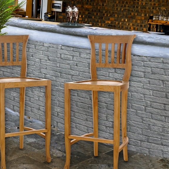 Teak Wood Amsterdam Outdoor Patio Barstool