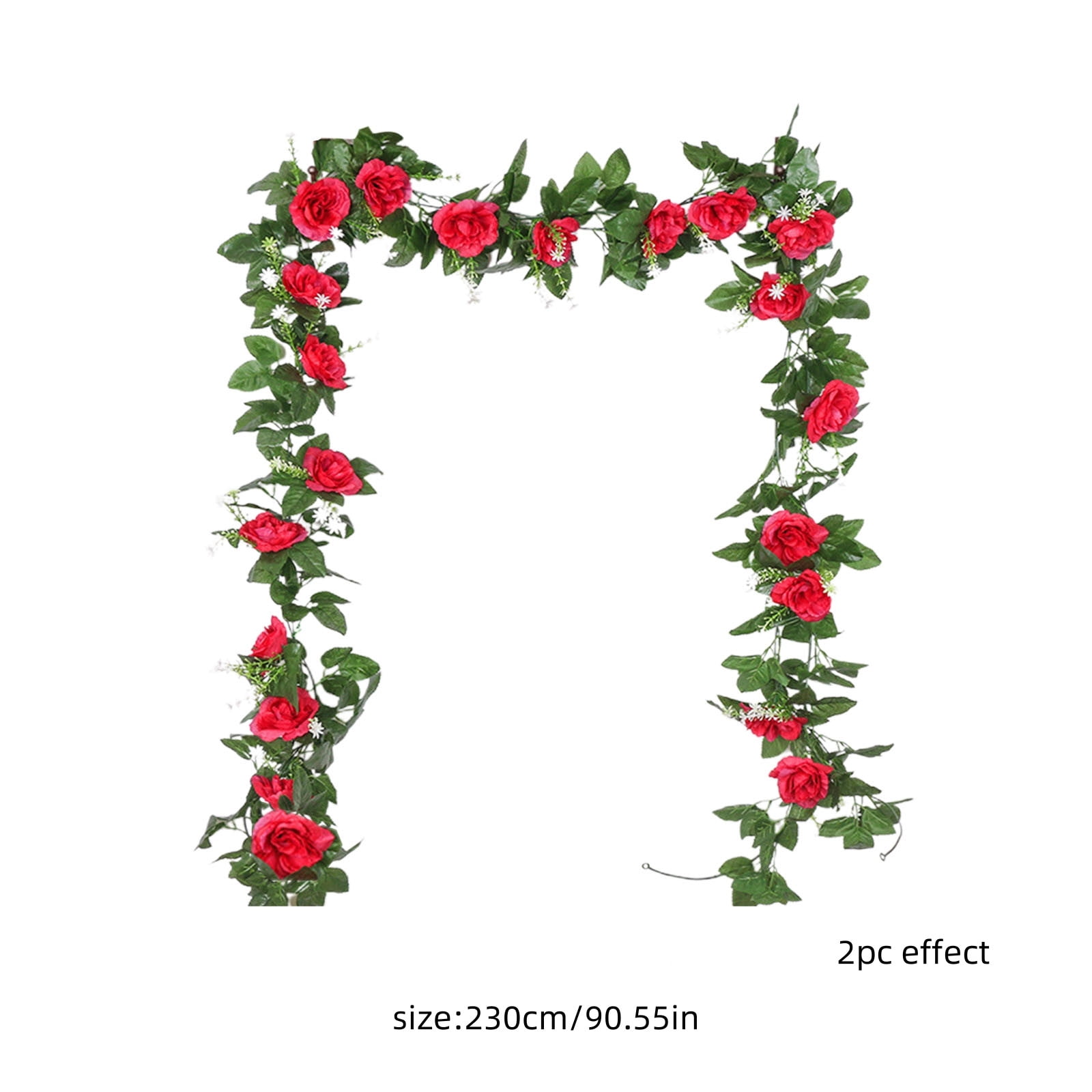 JilgTeok 4 Packs 2pcs 90.55in Artificial Rose Vine Flowers Plants Simulation 10 Heads Rose Vines for Mother's Day Wedding Scene Party Wall Hanging Mantel Tabletop Decoration