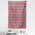thumbnail image 1 of Ethnic Tapestry, Ikat Pattern Far Eastern Traditional Damask Oriental Bohemian Style Pattern, Fabric Wall Hanging Decor for Bedroom Living Room Dorm, 5 Sizes, Pink Beige Indigo, by Ambesonne, 1 of 1