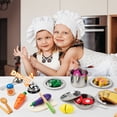 thumbnail image 2 of Set de cocina Pretend Play Juboury con utensilios de cocina de acero inoxidable, 2 of 7