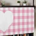 thumbnail image 5 of Valentine's Day Valances for Windows Cute Sweet Pink Plaid Love Heart Rod Pocket Curtain Valance Window Treatment Short Curtains for Kitchen Living Room, 42"x18", 5 of 7