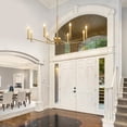 thumbnail image 6 of Gold Chandeliers for Dining Room, 8-Light Brass Chandelier Light Fixture Over Table Modern Candle Chandelier 44in Master Bedroom Chandeliers Lighting for Entry Foyer Bathtub Living Room, 6 of 8