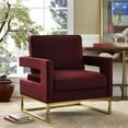 thumbnail image 2 of TOV Furniture Avery Maroon Velvet Chair with Gold Base, 2 of 5
