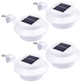 thumbnail image 1 of Yescom Solar Gutter Light Outdoor Waterproof 3 LED Deck Fence Lights with Bracket Wall Garden Stair Step Yard White 4Pcs, 1 of 9