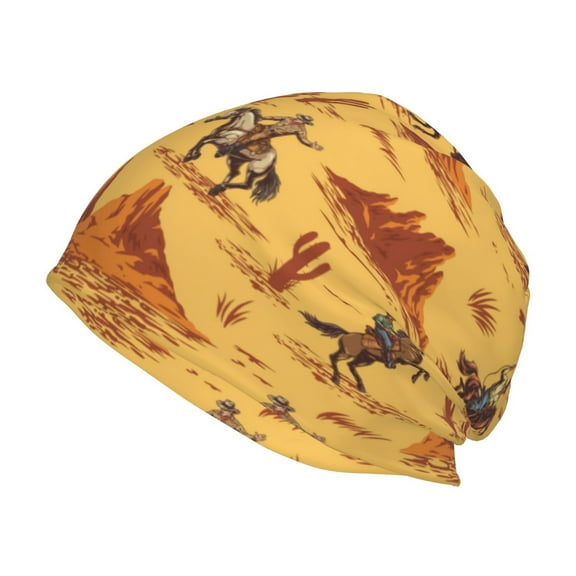 Xecao Brave Cowboys Print Knit Hat,Winter Beanie for Men Women, Beanie Soft Warm Ski Stocking Cuffed Cap