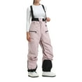 thumbnail image 7 of Ski Jumpsuit for Women Thickened Fleece-Lined Pants Windproof Ski Pants Long Overalls with Suspenders Pink L, 7 of 7