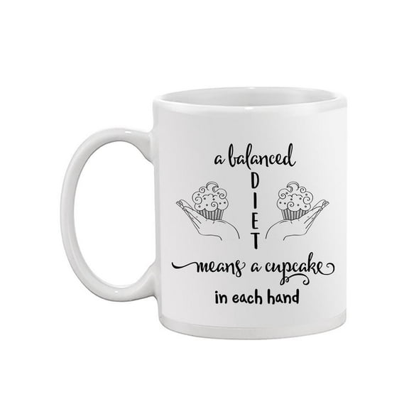 Balanced Diet Quote Design Mug Unisex's -Image by Shutterstock