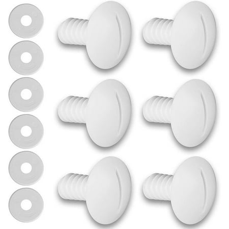 

Plastic Wheel Screw for Polaris 180/280 Pool Cleaner with Extra Washers 6pcs Replacement Parts for C55 C-55 Pool Cleaner White