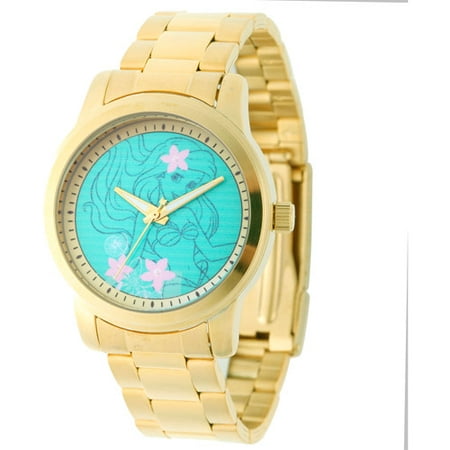 Disney Ariel Women's Casual Alloy Watch, Gold Bracelet