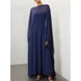 thumbnail image 1 of Argulvti Capes Longues Transparentes pour Femmes Mode Col Rond Couleur Unie/imprimé à Pois Poncho Châle, 1 of 4