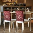thumbnail image 5 of TSOVTHRID Chair Back Cover Christmas Tree Music Note Red Print Washable Chair Protector Slipcovers Dining Chairs Protector for Home Dinning Kitchen Party Festival Christmas Decor, Set of 4, 5 of 7