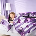 thumbnail image 5 of Homewish Purple Butterfly Twin Bedding, Diamonds Glitters Print Bedding Comforter Set, Black Reversible, 7pcs, 5 of 7
