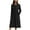 Black, variant on Chiccall Womens Fall Dresses Long Sleeve Pleated V Neck Elastic Waist Drawstring Textured Midi Dresses Loose Lightweight Solid Vintage Elegant Buttons Flowy Long Dresses