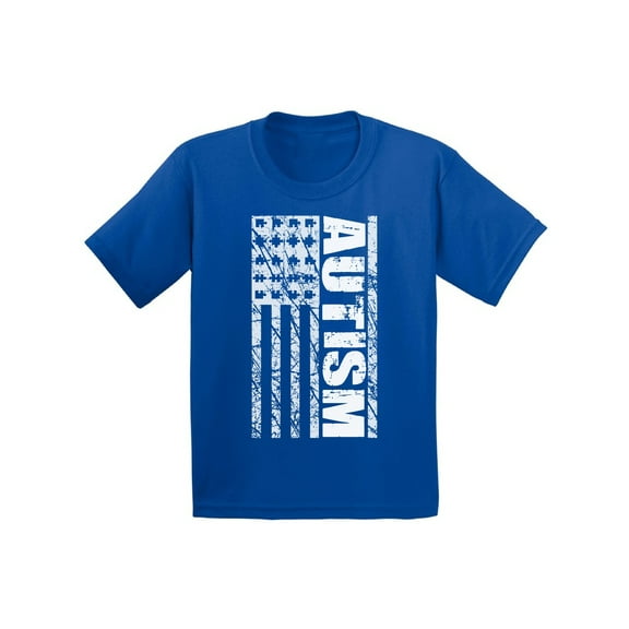 Awkward Styles Autism Flag Shirt for Kids American Flag Autism Awareness Youth T Shirts Autism Tshirt Tops USA Flag Autism Gifts Autistic Spectrum Awareness T Shirt Support Autism Kid's Shirts