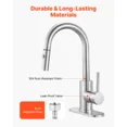 thumbnail image 5 of Brushed Nickel Single Handle Sink Faucet with Pull Down Sprayer for Kitchen,Bathroom,RV and Bar Sink-Dual Stream and Spray Modes,Leak-Proof Design, 5 of 6