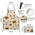 thumbnail image 3 of Yellow Brown Green Leaf Sunflower Pattern Apron-Garden Aprons for Women with Pockets-Cotton Linen Waterproof Kitchen Cooking Gardening Aprons Adjustable for Kitchen,Cooking,BBQ and Salon 33x27 Inch, 3 of 7