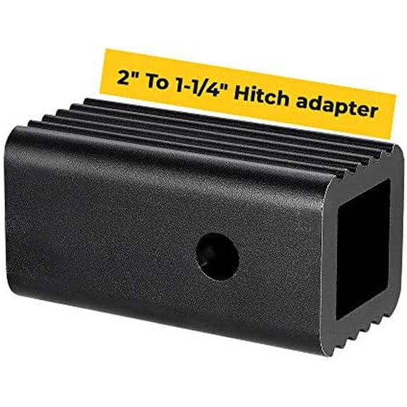 2 inches to 1-1/4 inches Trailer Hitch Adapter 2" to 1.25" Hitch Adapter Insert Sleeve Receiver Converter, Making Bike Rack and Cargo Carrier Fits Rear Trailer Hitch, Fits 1/2“ Hitch Lock Pin