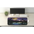 thumbnail image 2 of Purple Computer Mouse Pad, Lake Moonlight Stars in Night Sky with Trees Contemporary Modern Design, Rectangle Non-Slip Rubber Mousepad Large, 31" x 12" Gaming Size, Purple Pink and Blue, by Ambesonne, 2 of 2
