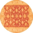 thumbnail image 1 of Ahgly Company Indoor Round Oriental Orange Traditional Area Rugs, 7' Round, 1 of 1