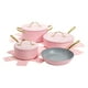 thumbnail image 1 of Paris Hilton Juego de utensilios de cocina con tapa sólida y asas doradas, 10 piezas, color rosa, 1 of 5