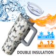 thumbnail image 5 of OBREWU Cute Animal Dogs Tumbler with Handle and Lid,Cute Animal Dogs 40oz Double Wall Vacuum Insulated Tumbler,Cups Gift for Women and Men, 5 of 7