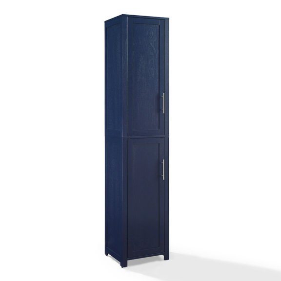 Crosley Furniture Savannah Linen Storage Cabinet, Laundry Room, Bathroom Organizer with Shelves