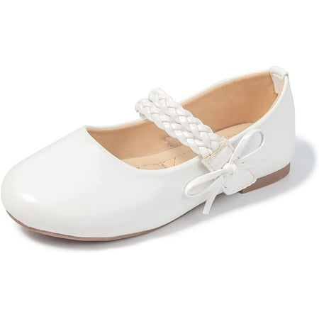 

QWZNDZGR Toddler Girls Dress Shoes Mary Jane Flats Bow Princess Ballerina Wedding Party Back to School Shoes for Kids