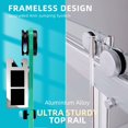 thumbnail image 5 of Double Sliding Shower Door, Frameless Clear Tempered Glass Doors with Stainless Steel Hardware and Long Handle, Bathroom Doors in Nickel Finish, 79" Extra Height Design, Clear, 5 of 7