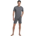 thumbnail image 6 of DG Hill Rayon Mens Pajamas Set, Summer Cool Pants Short Soft pjs for Men, Mens pjs Shorts and Top, Grey L, 6 of 9
