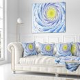 thumbnail image 2 of Designart Fractal Flower Blue Yellow Digital Art - Flower Throw Pillow - 16x16, 2 of 4