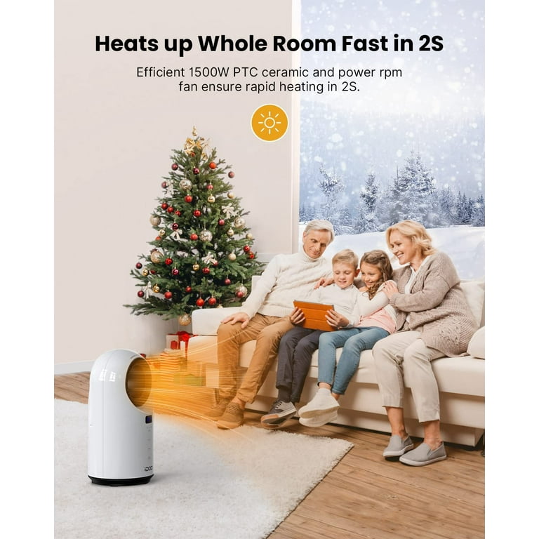 iDOO Electric Ceramic Space Heaters for Office Desk Indoor Large Room 300 sq .ft, White - Walmart.com