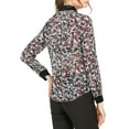 thumbnail image 3 of INSPIRE CHIC Women's Floral Button up Contrast Color Long Sleeve Work Office Shirt, 3 of 6