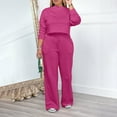 thumbnail image 2 of Mrat Workou Hoodie Sweatsuit Casual 2 Piece Outfits for Women Long Sleeve Cropped Tops Sweatsuit Wide Leg Long Pants Sets Tracksuit with Pockets S-64 Hot Pink-A XXL, 2 of 7