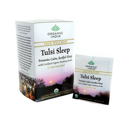 Organic India Herbal Supplement Tulsi Sleep Tea Bags For True Wellness - 18