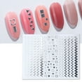 thumbnail image 4 of 6 pegatinas de uñas Pegatinas de uñas 3D doradas y plateadas Patrón geométrico Pegatinas de uñas Decoraciones de uñas, 4 of 5