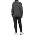 thumbnail image 4 of Women's Two-Piece Casual Suit, Solid Color Fleece-Lined Suit with Contrast Colors, Sweatpants with Pockets, Fashionable and Warm Outfit,Dark Gray,3XL, 4 of 6